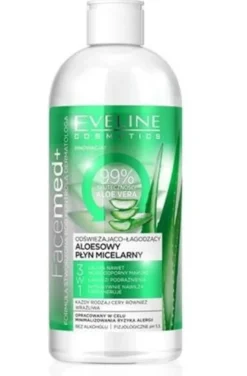 Eveline Cosmetics Facemed+ 3w1 odświeżająco-łagodzący aloesowy płyn micelarny 400ml