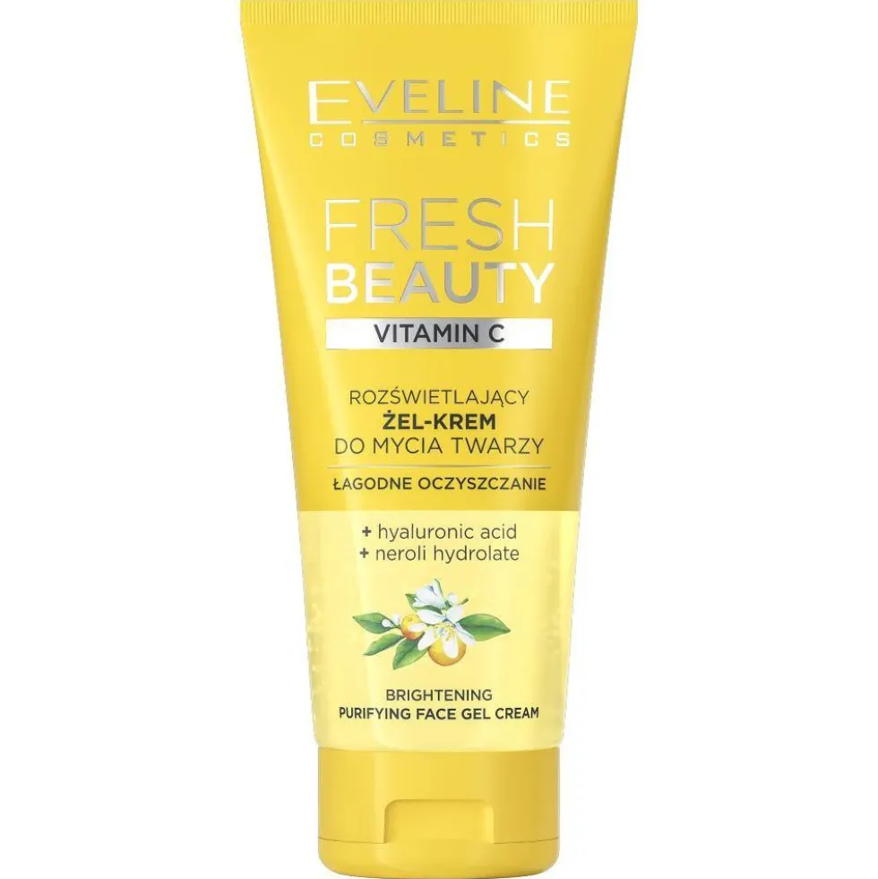 Eveline Cosmetics Fresh Beauty rozświetlający żel-krem do mycia twarzy z witaminą C 150ml