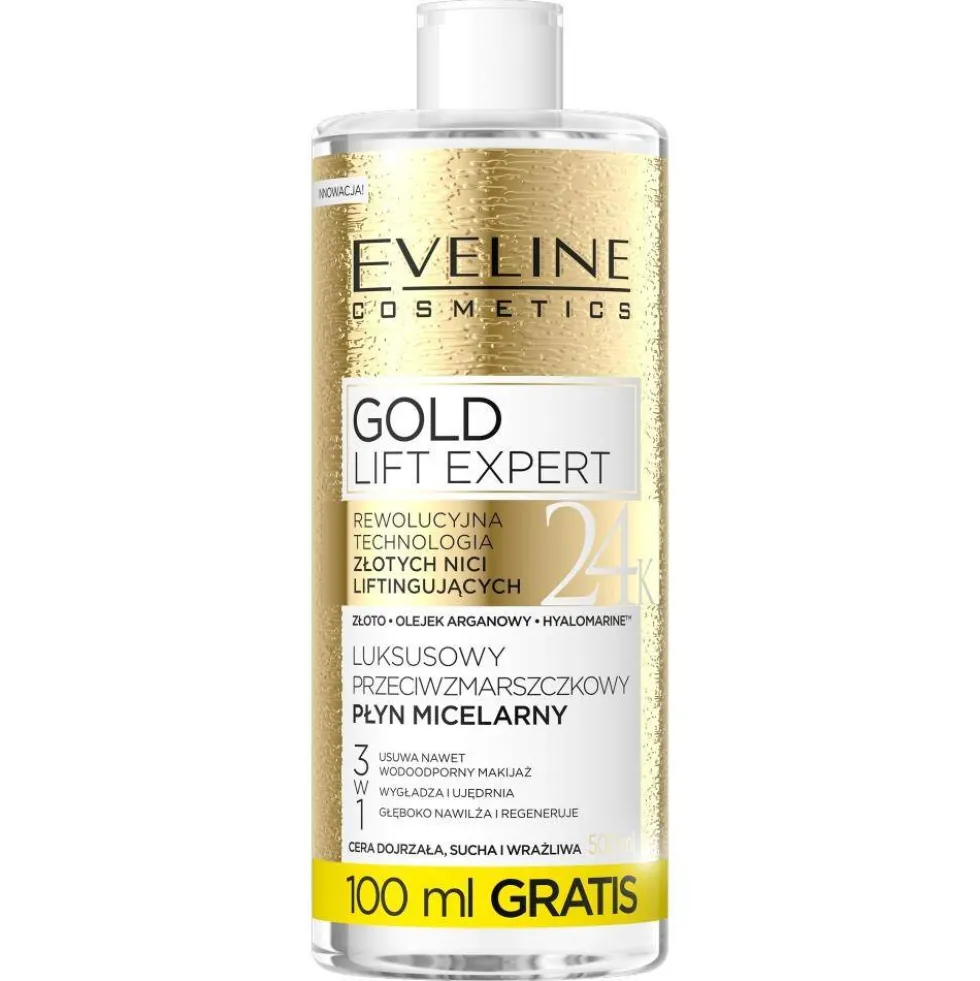 Eveline Cosmetics Gold Lift Expert luksusowy przeciwzmarszczkowy płyn micelarny 500ml