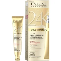 Eveline Cosmetics 24K Gold Vitamin C złoty krem + esencja liftingująca pod oczy i na powieki 15ml