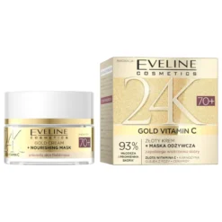 Eveline Cosmetics 24K Gold Vitamin C złoty krem + maska odżywcza 70+ 50ml