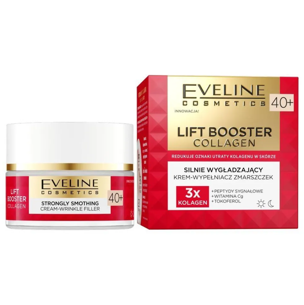 Eveline Cosmetics Lift Booster Collagen silnie wygładzający krem-wypełniacz zmarszczek 40+ 50ml