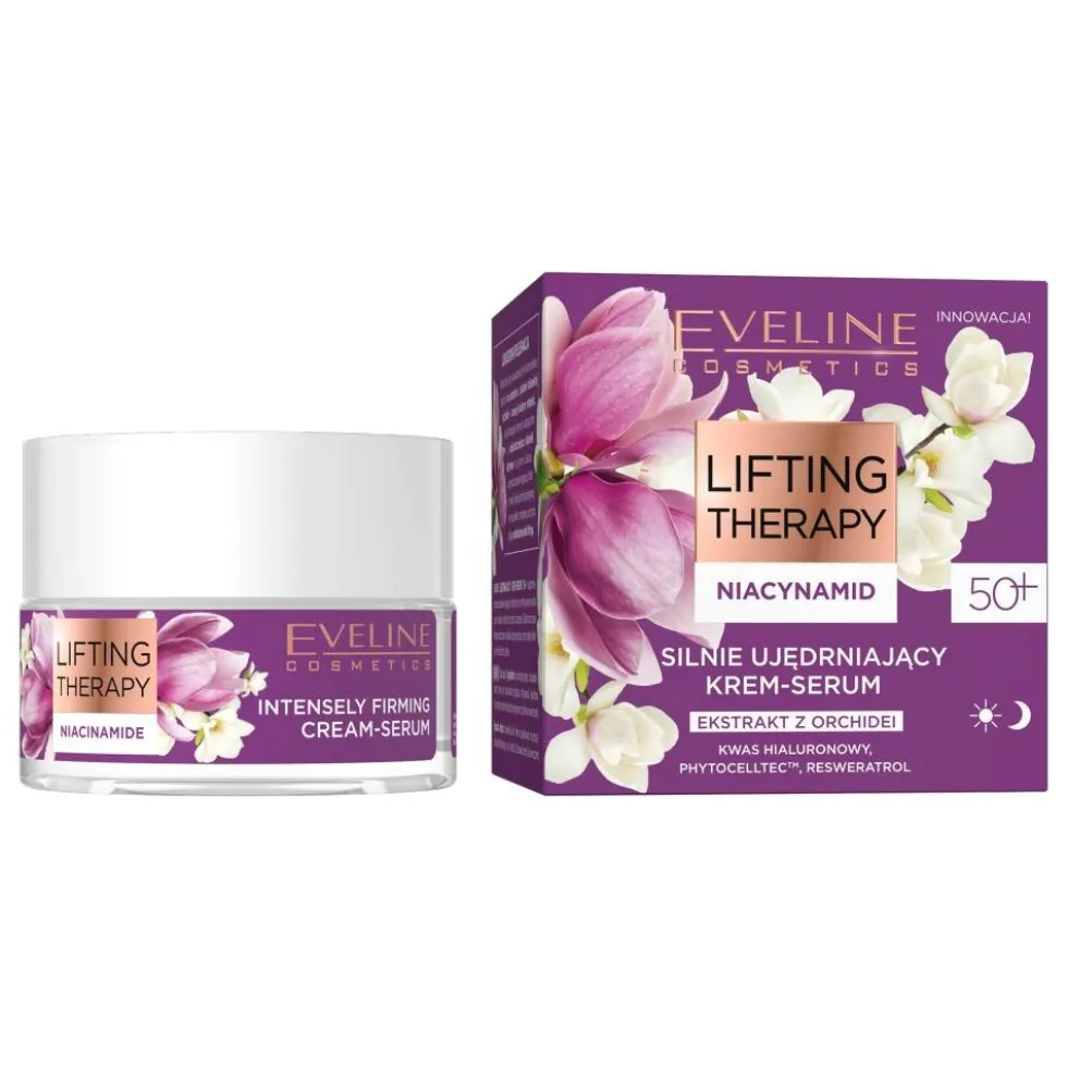Eveline Cosmetics Lifting Therapy Niacynamid intensywnie ujędrniający krem-serum 50+ 50ml
