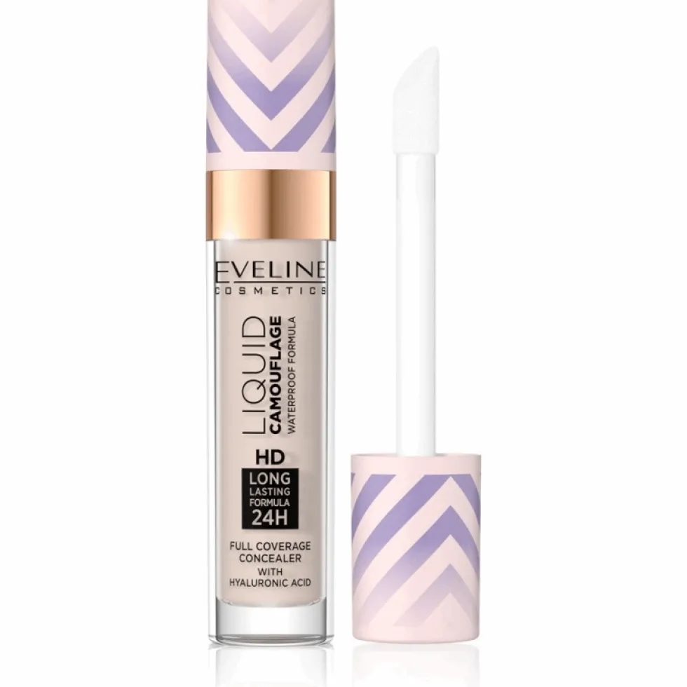 Eveline Cosmetics Liquid Camouflage wodoodporny korektor kamuflujący z kwasem hialuronowym 02 Light Vanilla 7.5ml
