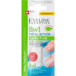Eveline Cosmetics Nail Therapy Professional 8in1 Sensitive Total Action wzmacniająca odżywka do paznokci 12ml