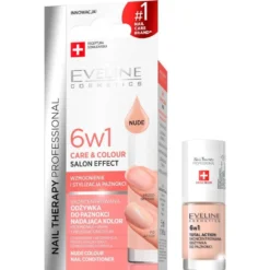 Eveline Cosmetics Nail Therapy Professional 6w1 Care & Colour skoncentrowana odżywka do paznokci nadająca kolor Nude 5ml