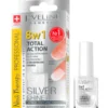 Eveline Cosmetics Nail Therapy Professional 8w1 Total Action Silver Shine skoncentrowana odżywka do paznokci z drobinkami srebra 12ml