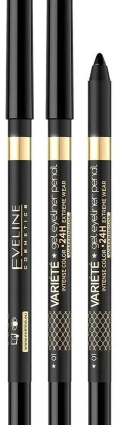 Eveline Cosmetics Variete wodoodporna żelowa kredka do oczu 01 Black