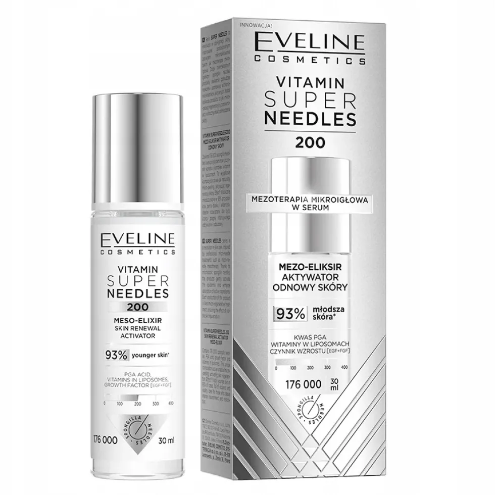 Eveline Cosmetics Vitamin Super Needles 200 mezo-eliksir aktywator odnowy skóry 30ml