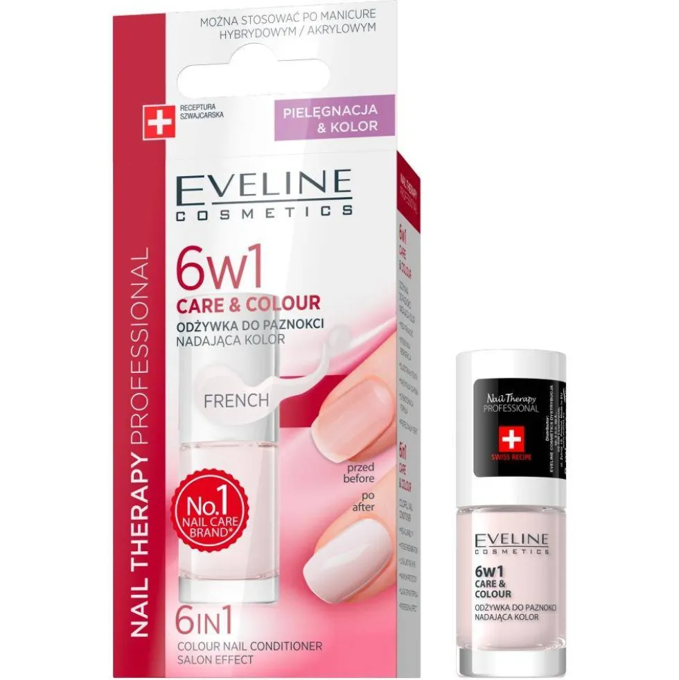 Eveline Cosmetics 6w1 Care&Colour odżywka do paznokci nadająca kolor French 5ml