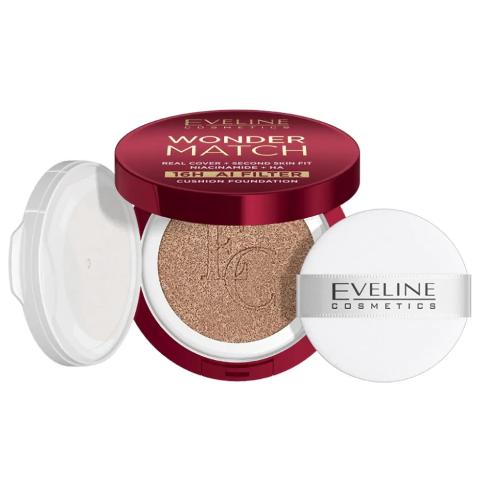 Eveline Cosmetics Wonder Match kryjący podkład cushion z niacynamidem i kwasem hialuronowym 03N Nude 15g