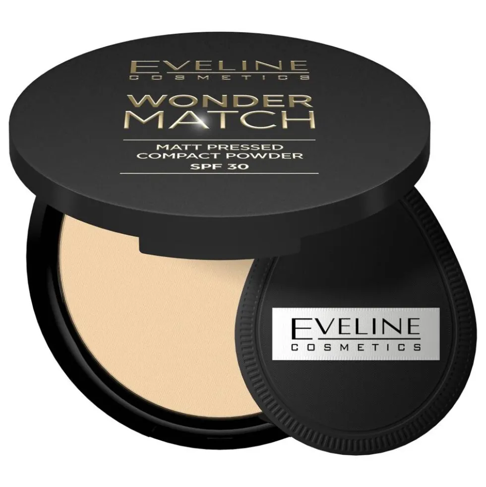 Eveline Cosmetics Wonder Match matowy puder prasowany z filtrem ochronnym SPF30 02 Medium Beige 8g