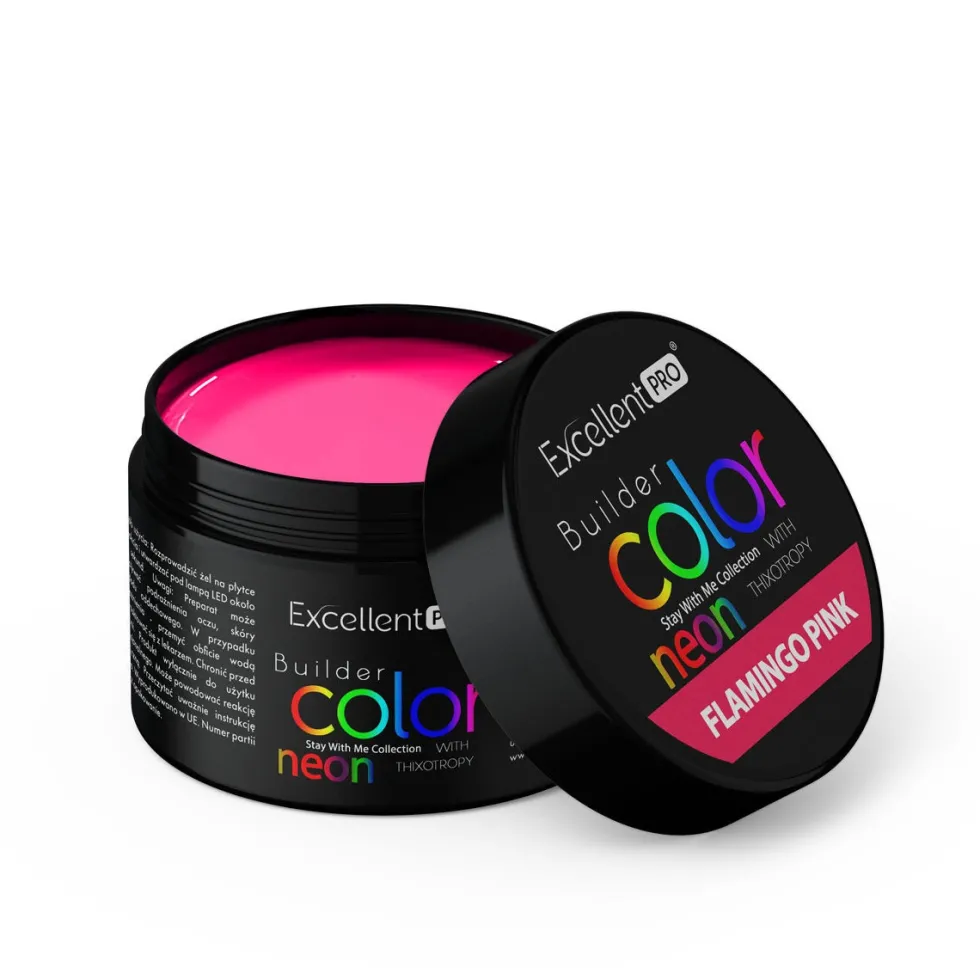 Excellent PRO Builder Color Neon With Thixotropy żel budujący Flamingo Pink 15g