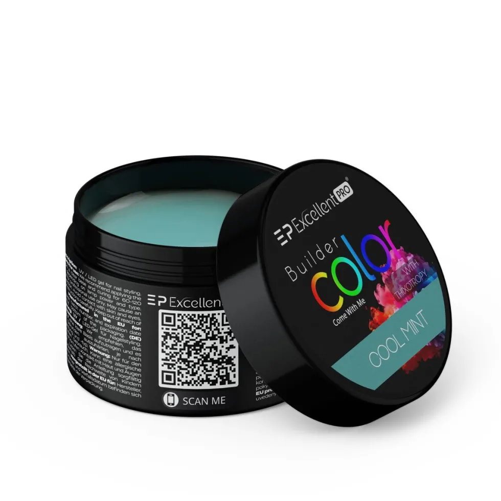Excellent PRO Builder Color With Thixotropy Pastel żel budujący Cool Mint 15g