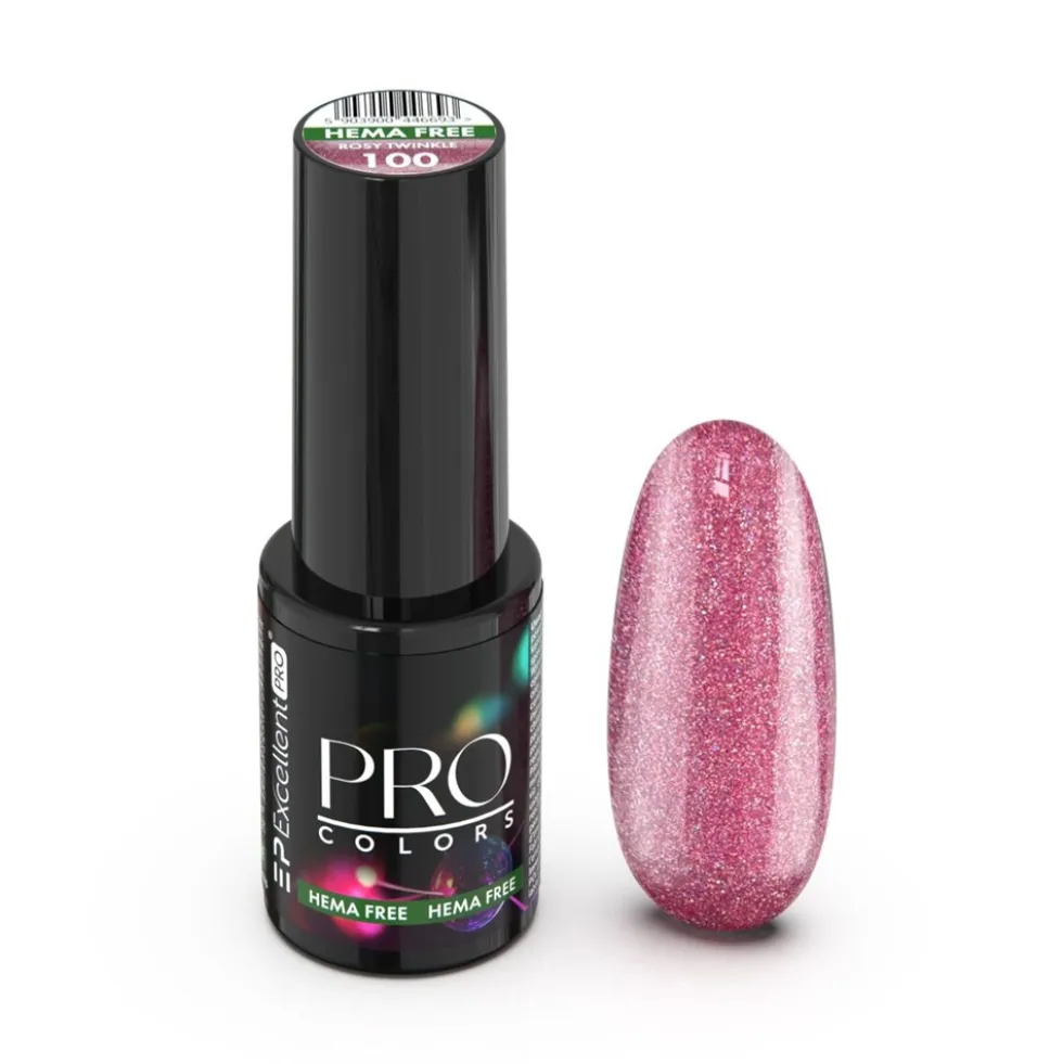 Excellent PRO Pro Colors Hema Free lakier hybrydowy 100 Rosy Twinkle 7g