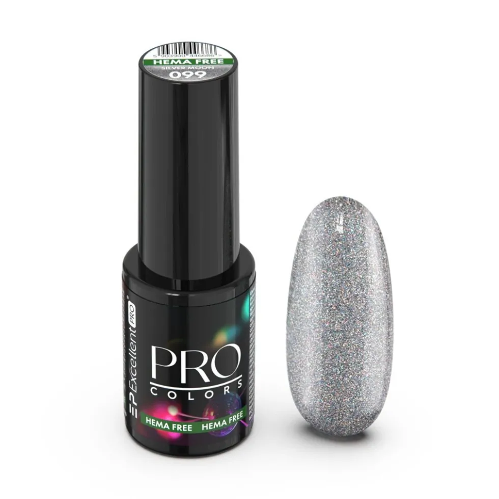 Excellent PRO Pro Colors Hema Free lakier hybrydowy 099 Silver Moon 7g