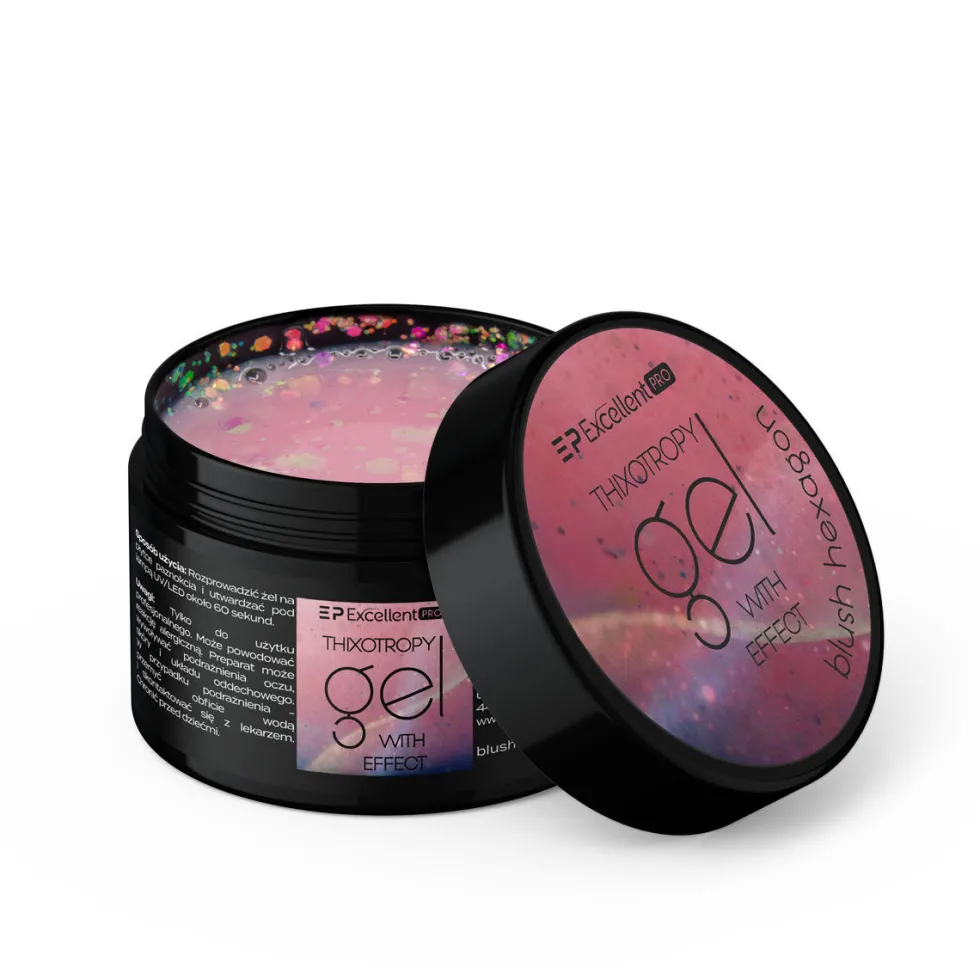 Excellent PRO Thixotropy Gel With Effect żel budujący Blush Hexagon 15g