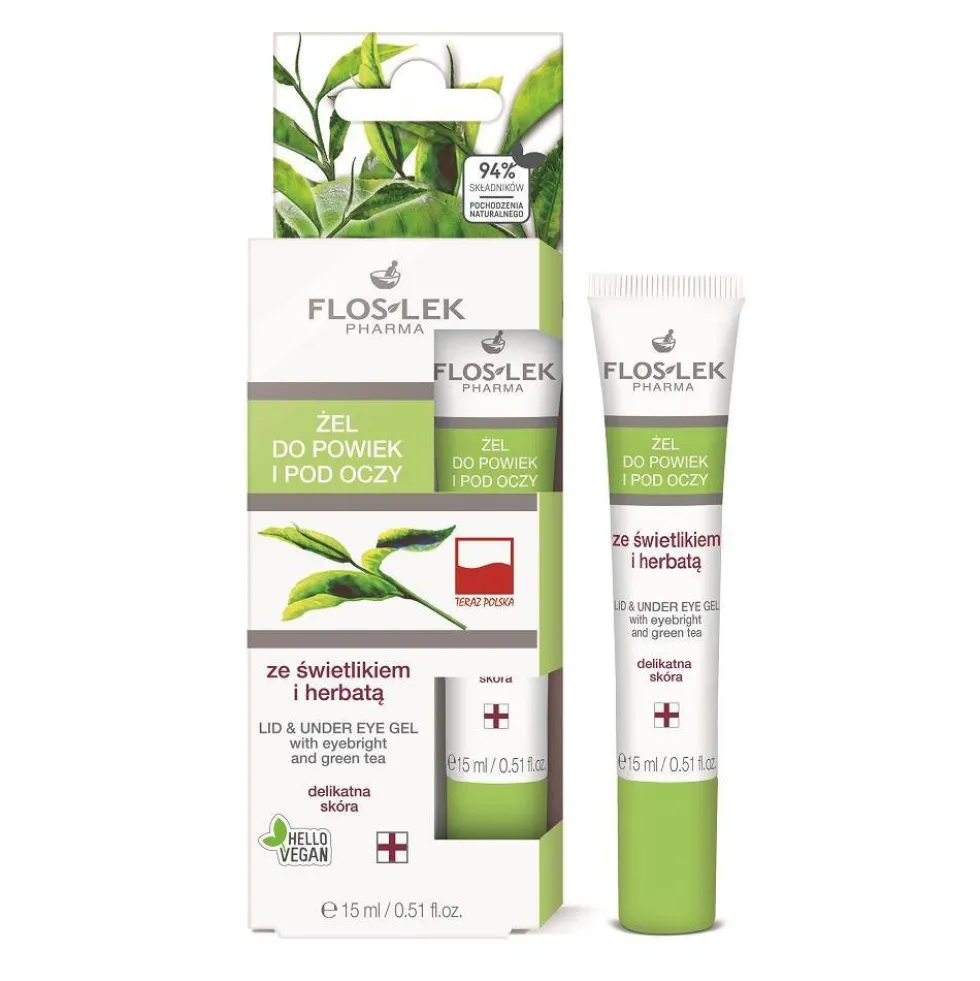 Floslek Żel do powiek i pod oczy ze świetlikiem i herbatą 15ml
