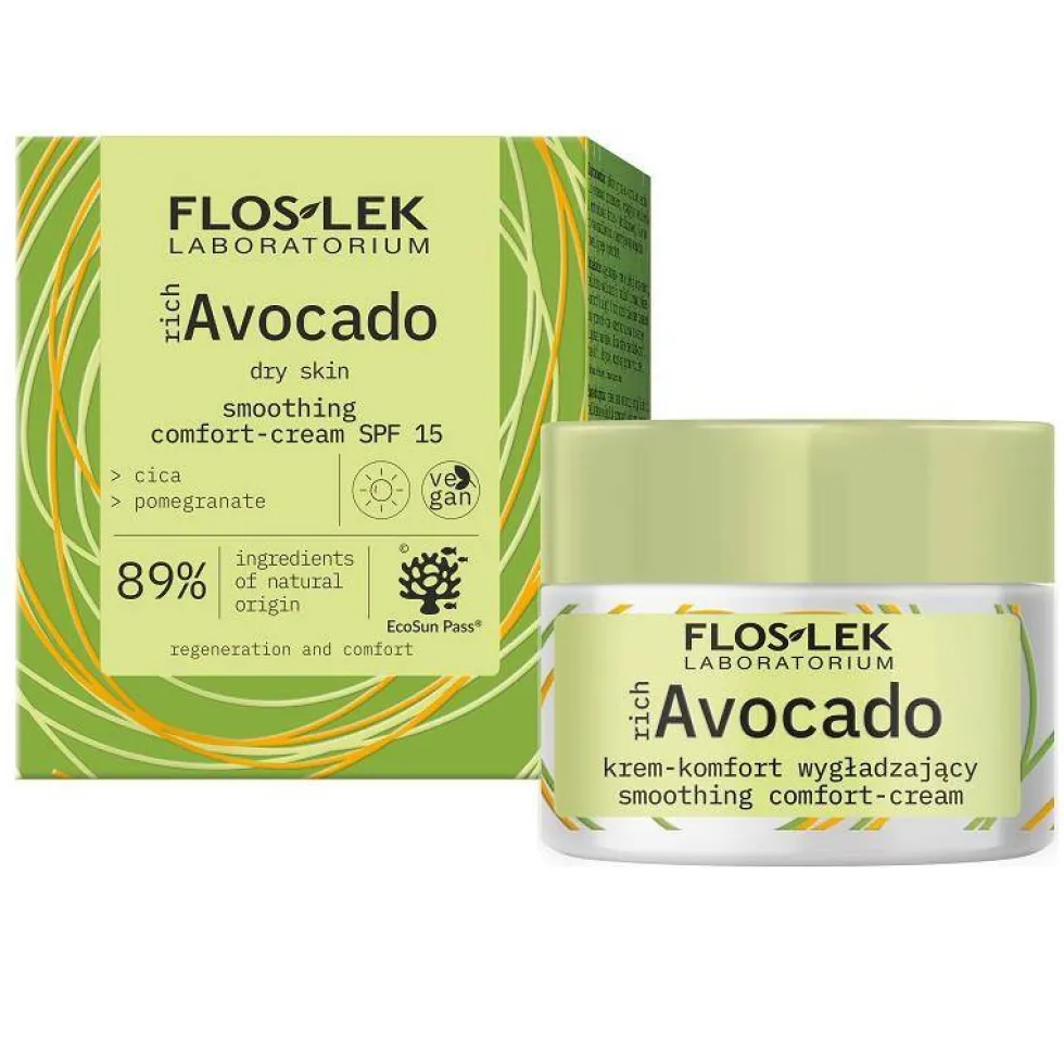 Floslek richAvocado krem-komfort wygładzający SPF15 na dzień 50ml