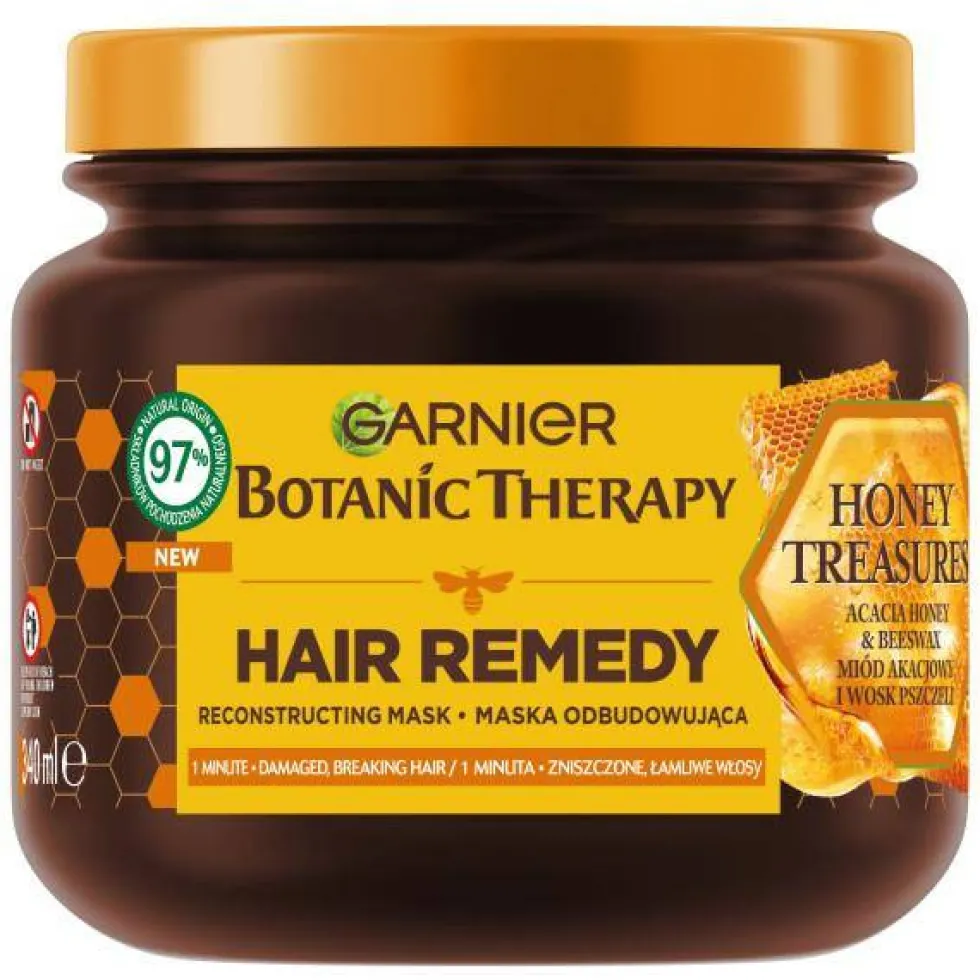 Garnier Botanic Therapy Honey Treasures odbudowująca maska do włosów zniszczonych i łamliwych 340ml