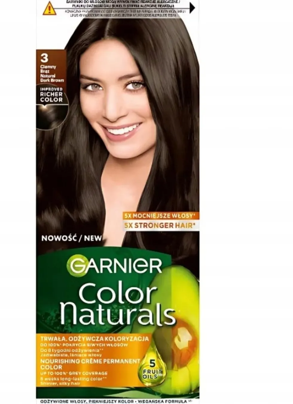 Garnier Color Naturals odżywcza farba do włosów 3 Ciemny Brąz