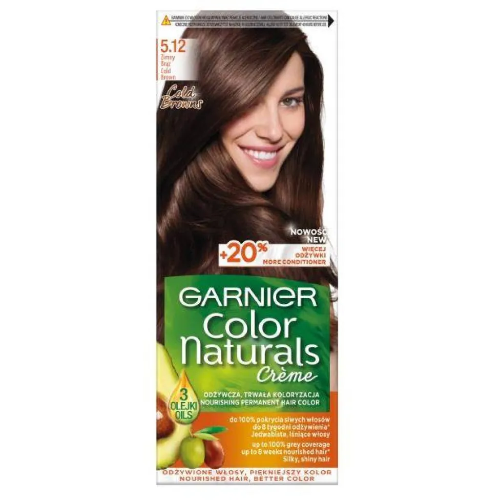 Garnier Color Naturals odżywcza farba do włosów 5.12 Zimny Brąz