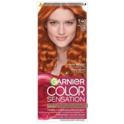 Garnier Color Sensation krem koloryzujący do włosów 7.40 Bursztynowa Miedź