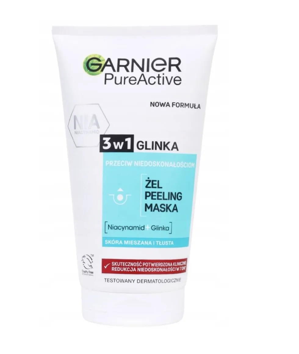 Garnier Czysta Skóra 3 w 1 żel myjący peeling maseczka 150ml