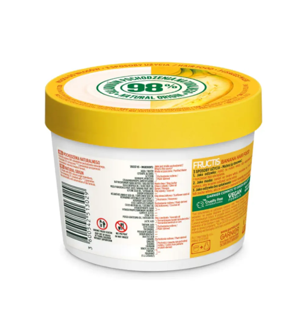 Garnier Fructis Banana Hair Food odżywcza maska do włosów suchych 400ml