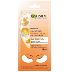 Garnier Moisture+ Fresh Look Eye Tissue Mask energetyzujące płatki pod oczy z sokiem pomarańczowym i kwasem hialuronowym 6g