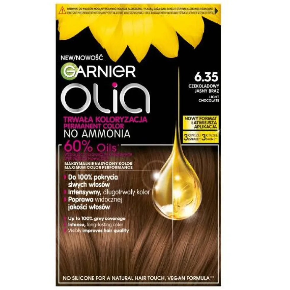 Garnier Olia farba do włosów 6.35 Czekoladowy Jasny Brąz
