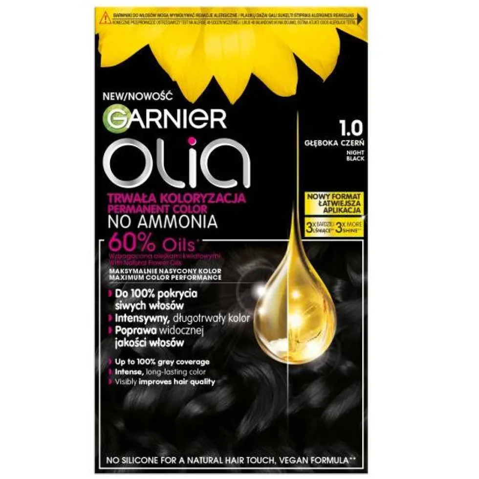 Garnier Olia farba do włosów 1.0 Głęboka Czerń