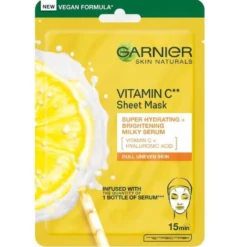 Garnier Skin Naturals Vitamin C Sheet Mask nawilżająca maska na tkaninie z witaminą C 28g