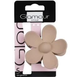 Glamour Klamra do włosów w kształcie kwiatka Beżowa