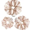 Glov Satin Scrunchies gumki do włosów S/M/L Champagne 3szt