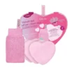 Glov Velvet Lips & Ever Clear Skin zestaw rękawica do peelingu ust + wielorazowe płatki kosmetyczne w kształcie serca