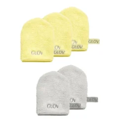 Glov Water-Only Skin zestaw rękawiczek do demakijażu i oczyszczania twarzy Baby Banana 3szt + Silver Stone 3szt
