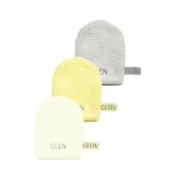 Glov Water-Only Skin zestaw rękawiczek do demakijażu i oczyszczania twarzy Baby Banana + Ivory + Silver Stone 3szt