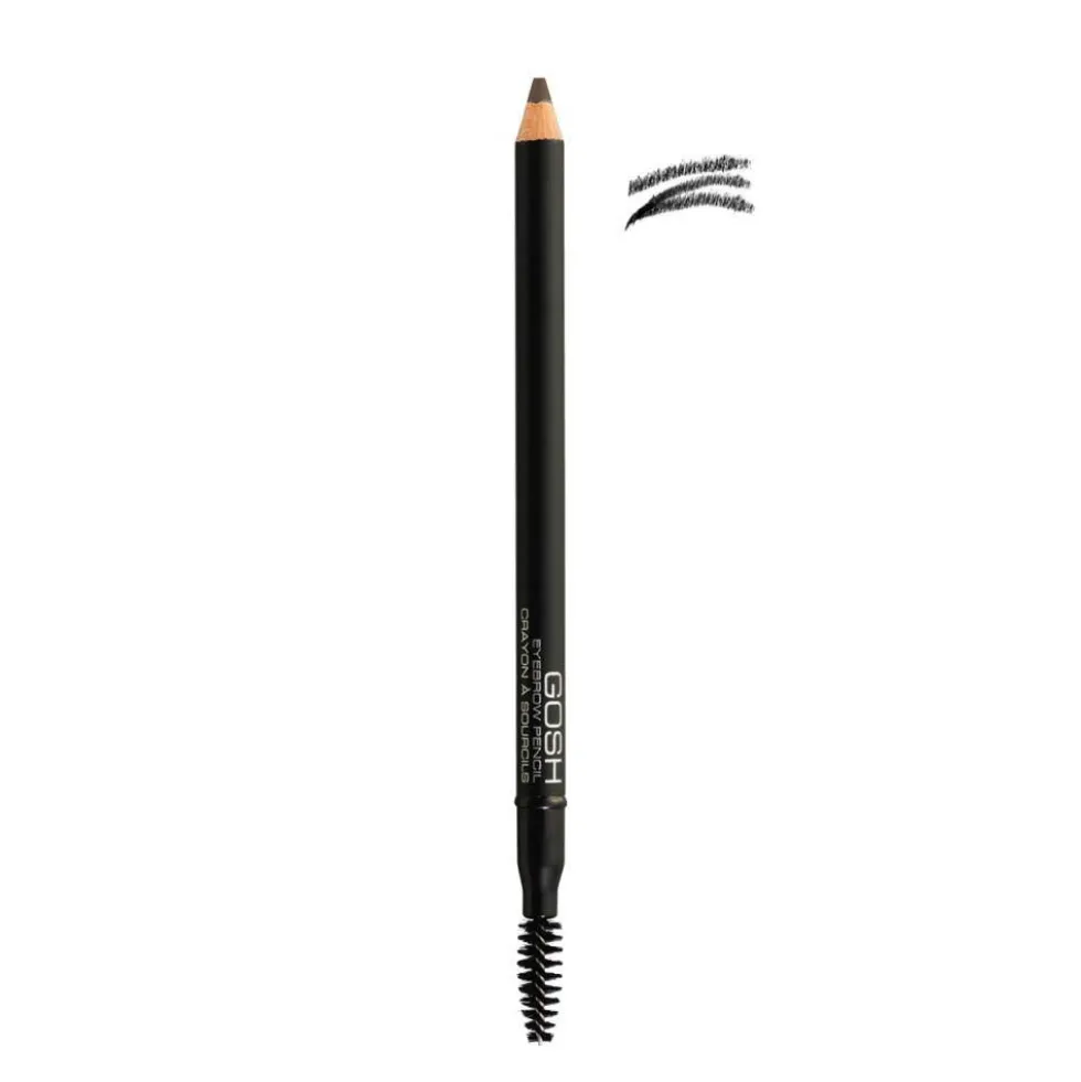 Gosh Eyebrow Pencil kredka do brwi ze szczoteczką 02 Soft Black 1.2g