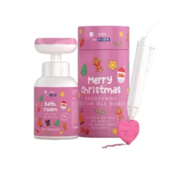 HiSkin Kids Merry Christmas różowa pianka do mycia rąk Jagodowa 300ml + długopis 3D 1szt