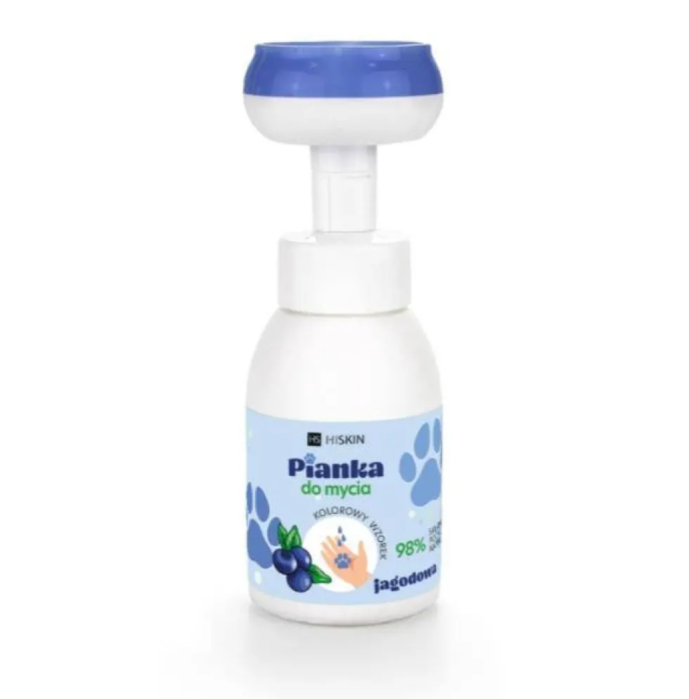 HiSkin Kids pianka do mycia rąk i ciała Jagodowa 300ml