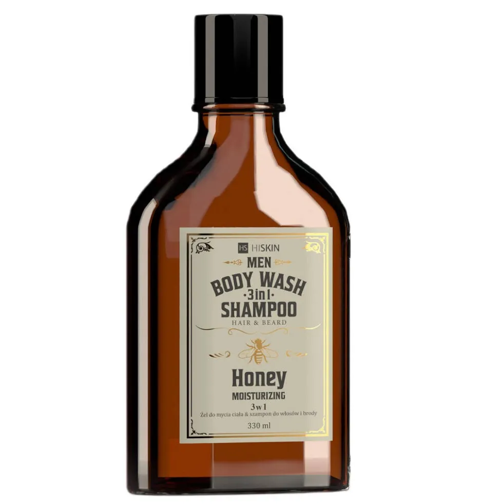 HiSkin Men Whisky żel do mycia ciała i szampon do włosów i brody 3w1 Honey 330ml
