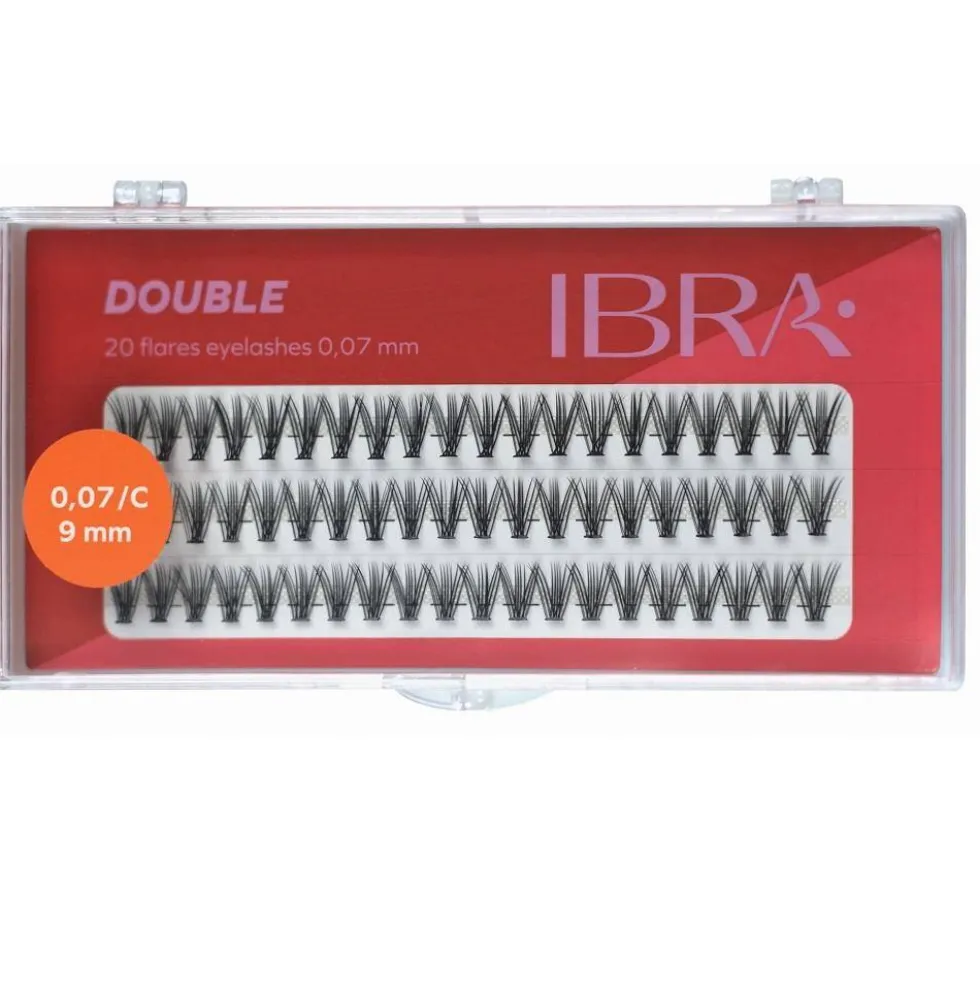 Ibra Kępki sztucznych rzęs Double Knot-Free 0.07 C-9mm 60szt.