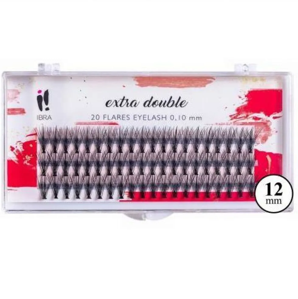Ibra Kępki sztucznych rzęs Extra Double Knot-Free C 0.10-12mm