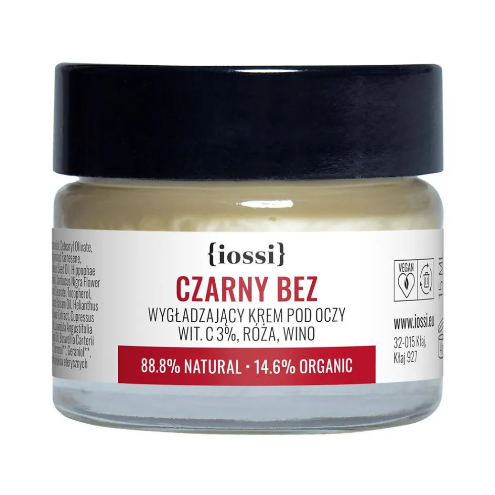 Iossi Czarny Bez wygładzający krem pod oczy witamina C 3% & róża & wino 15ml