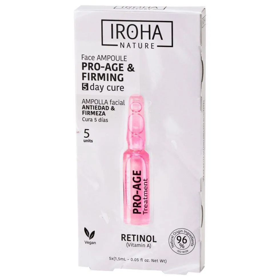 IROHA nature Retinol Pro-Age Face Ampoule przeciwstarzeniowo-ujędrniające ampułki do twarzy z retinolem 5x1.5ml