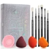 JESSUP Beauty Kit zestaw pędzli i gąbeczek szkatułka T504 10szt