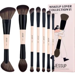 JESSUP Duo-End Brush Versatility Collection zestaw dwustronnych pędzli do makijażu Peach Dust 7szt.