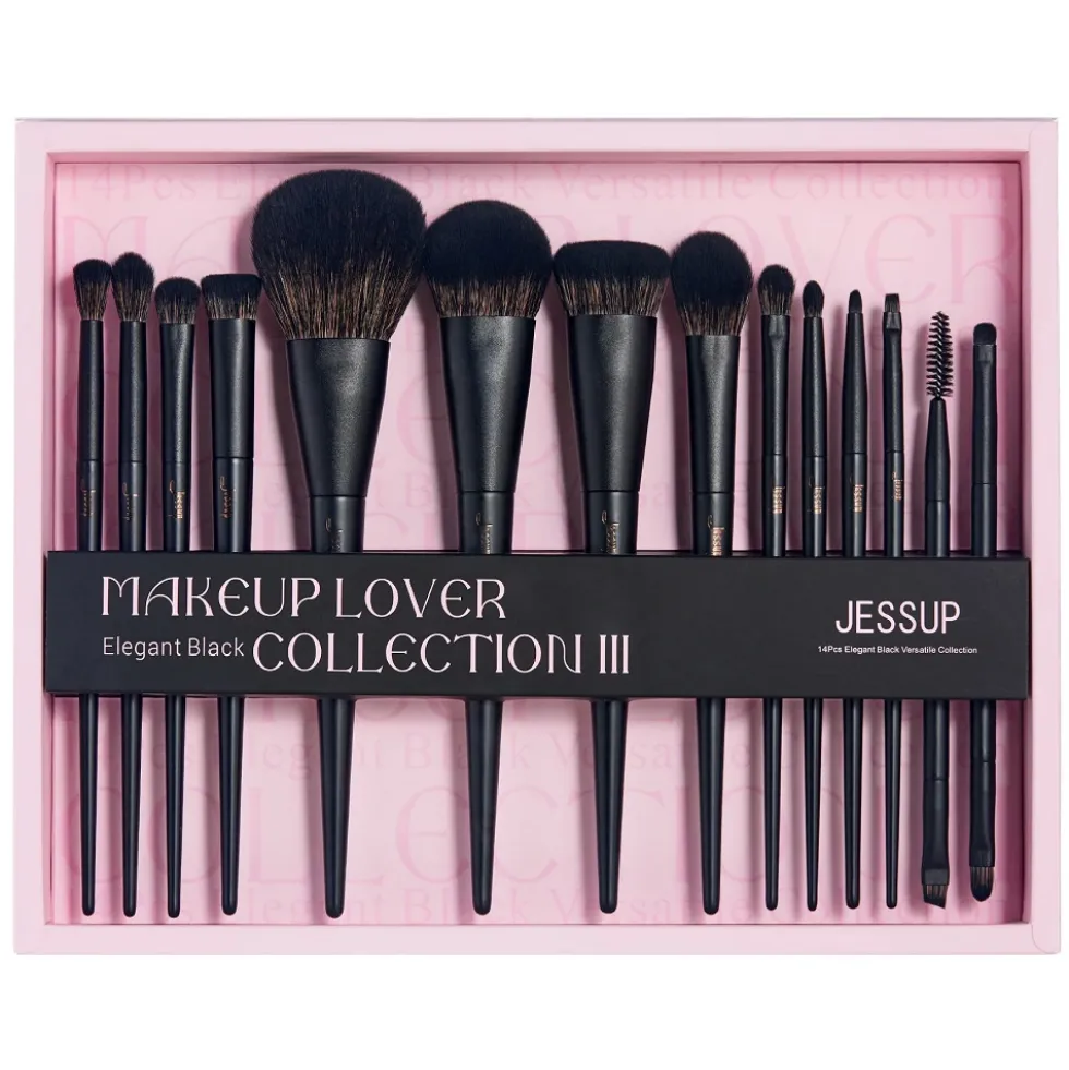 JESSUP Matte Black Versatile Brush Collection zestaw pędzli do makijażu 14szt. T336