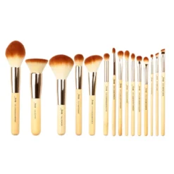 JESSUP Mature Peeled Bamboo Makeup Brush zestaw bambusowych pędzli do makijażu twarzy T140 15szt.
